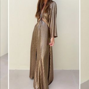 Vita Grace Studio Knotted Metallic Dress - Bronze